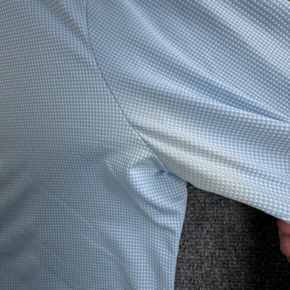 Mizzen + Main Men Long Sleeve Button Up Shirt Stretch Blue Check Large Trim Fit* - Picture 11 of 16